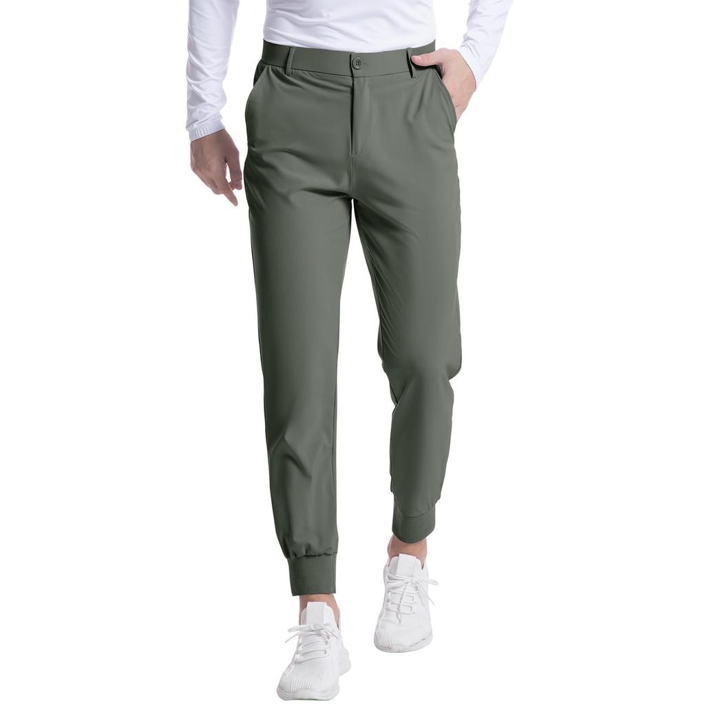 Men Jogger Pants Slim Fit Tapered Ankle Stretch Waistband Casual Trousers with Pockets for Everyday Wear