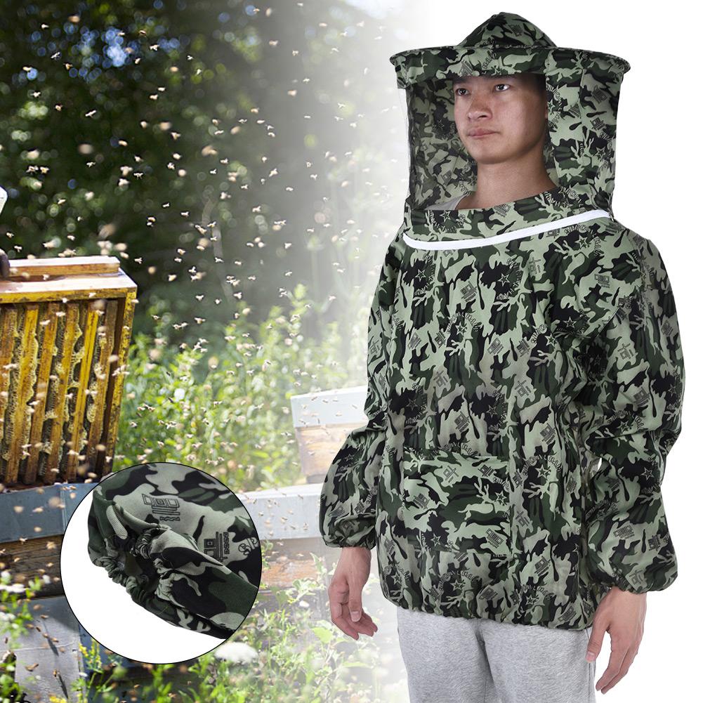 Professional Breathable Beekeeping Protective Upper Garment Coat Jacket Suit with Hat
