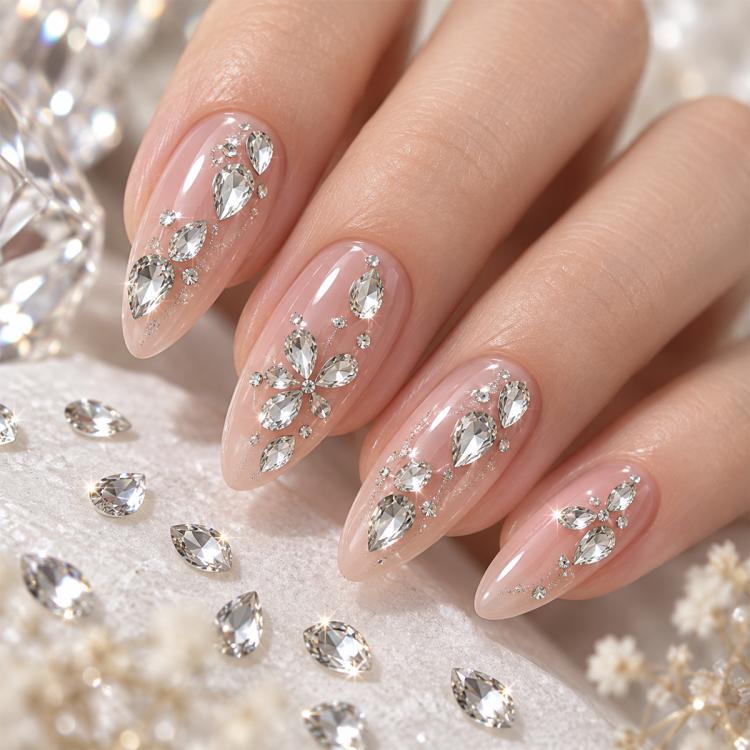1440 PCS / Set Mini Flat Bottom Sparkling Diamond Nail Jewelry Set