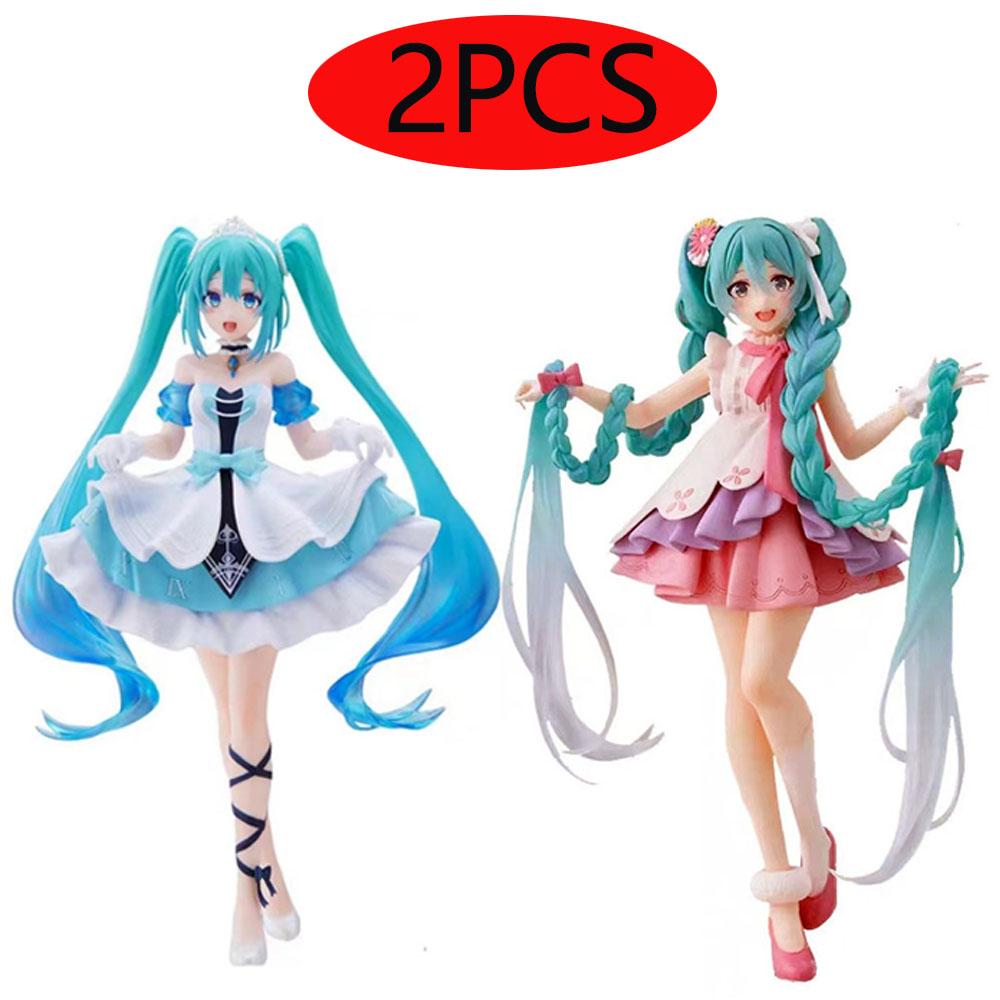 Hatsune Miki Anime Character Kawaii Pvc Model Standing and Sitting Doll Action Doll Collection Decorations Christmas Toys Gifts