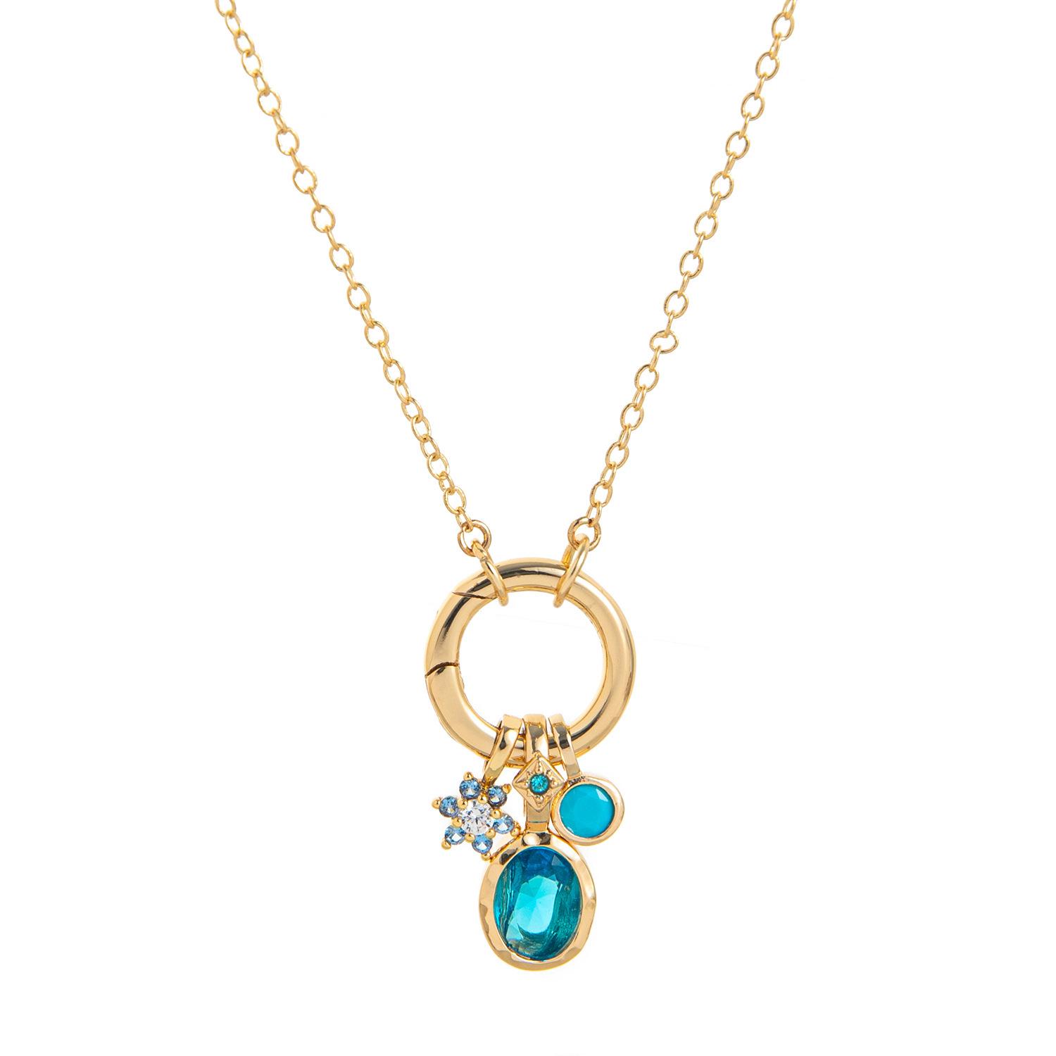 Birthstone Zodiac Necklace with Zirconia Pendant and Gold-Plated Clavicle Chain – Color Retention Women s Jewelry
