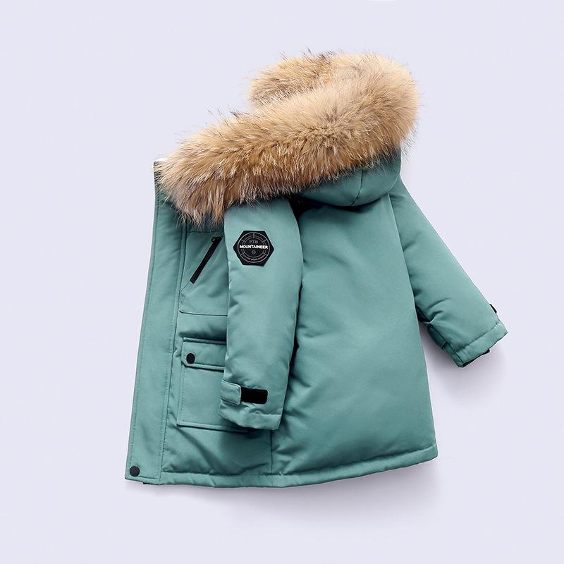 Winter White Duck Down Jacket Boys Parka Thick Warm Baby Outerwear Coat 2-12 Yrs Kids Toddler Girl Clothes Teenage Clothing