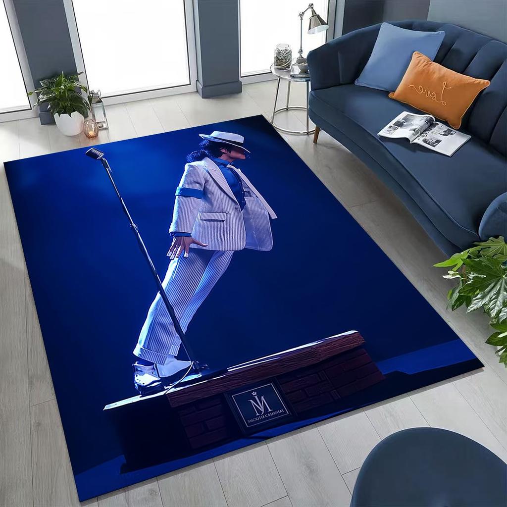 Fashion MJ Michael Jackson King of Pop Art Rug for Bedroom Living Room Sofa Home Doormat Decor, Large Kids Non-slip Floor Mat