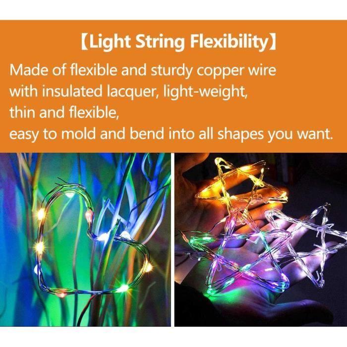 Guirlande Lumineuse - TIYUPA - 12 Packs - 20 LEDs - 2M - Multicouleur - Piles