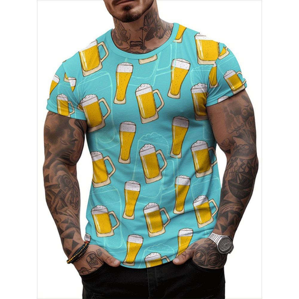 Vintage New 3D Print German Oktoberfest Beer Festival T-Shirt Costume Germany Beer Festival Graphic Tee Shirts Mens Clothing Top