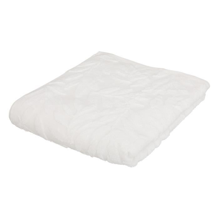 Drap de bain - Ciselle - 100 x 150 cm - 100% coton tencel - Finition jacquard - Blanc