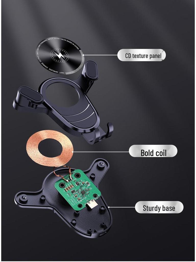 Samochodowy uchwyt na telefon grawitacyjny transgraniczny: Uniwersalny uchwyt 15W do nawigacji na kratkę wentylacyjną.