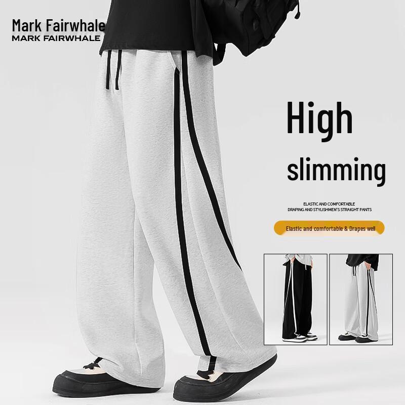 Mark Fairwhale Men's Loose Fit Wide-Leg Breathable Casual Pants