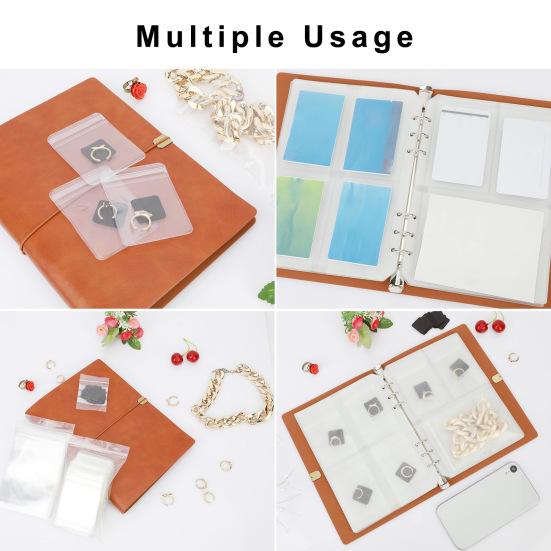 129 Stück/Set Transparenter Schmuckorganisator, Schmuckaufbewahrungsbuch mit Taschen, Faltbare Ohrringe Ringe Halsketten