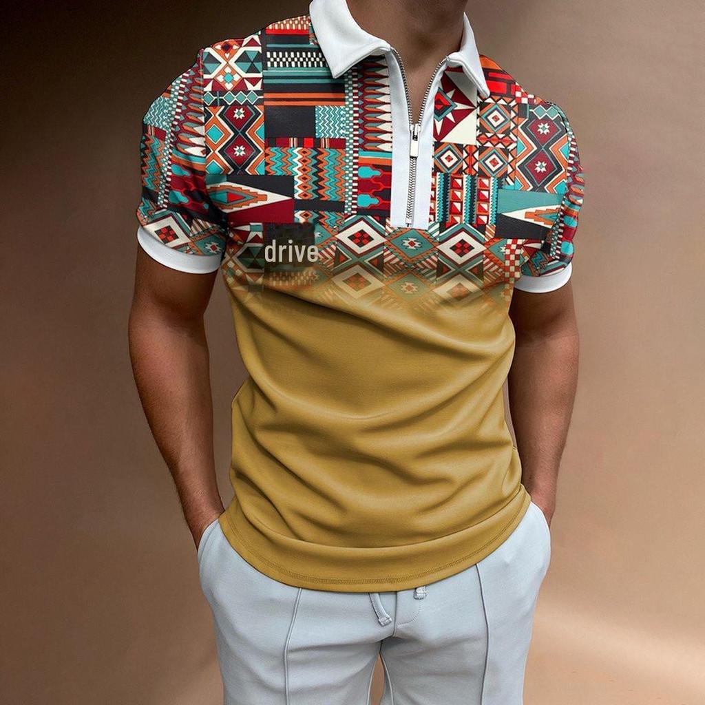 Polokošile s pruhovaným kostkovaným vzorem a zipem 2022: Ležérní svetr s krátkým rukávem