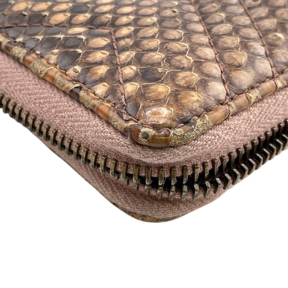 Gucci 443123 Zip Around GG Marmont Python Purse Pink Python Women Used