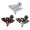 1PC Devil Septum Ring for Halloween Party Stainelss Steel Angle Studs Earring Jewelry Crystal Bat Lip Labret Piericngs