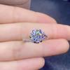 2 Carat Moissanite Open Ring, Simulated Diamond with Eight Hearts and Arrows, PT950 Plated, Popular Women's Jewelry Sale.