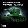 1321pcs Soviet KV-2 Heavy Tank NO.97005 Model MOC Building Blocks Historical Military Collectible Educational Toy
