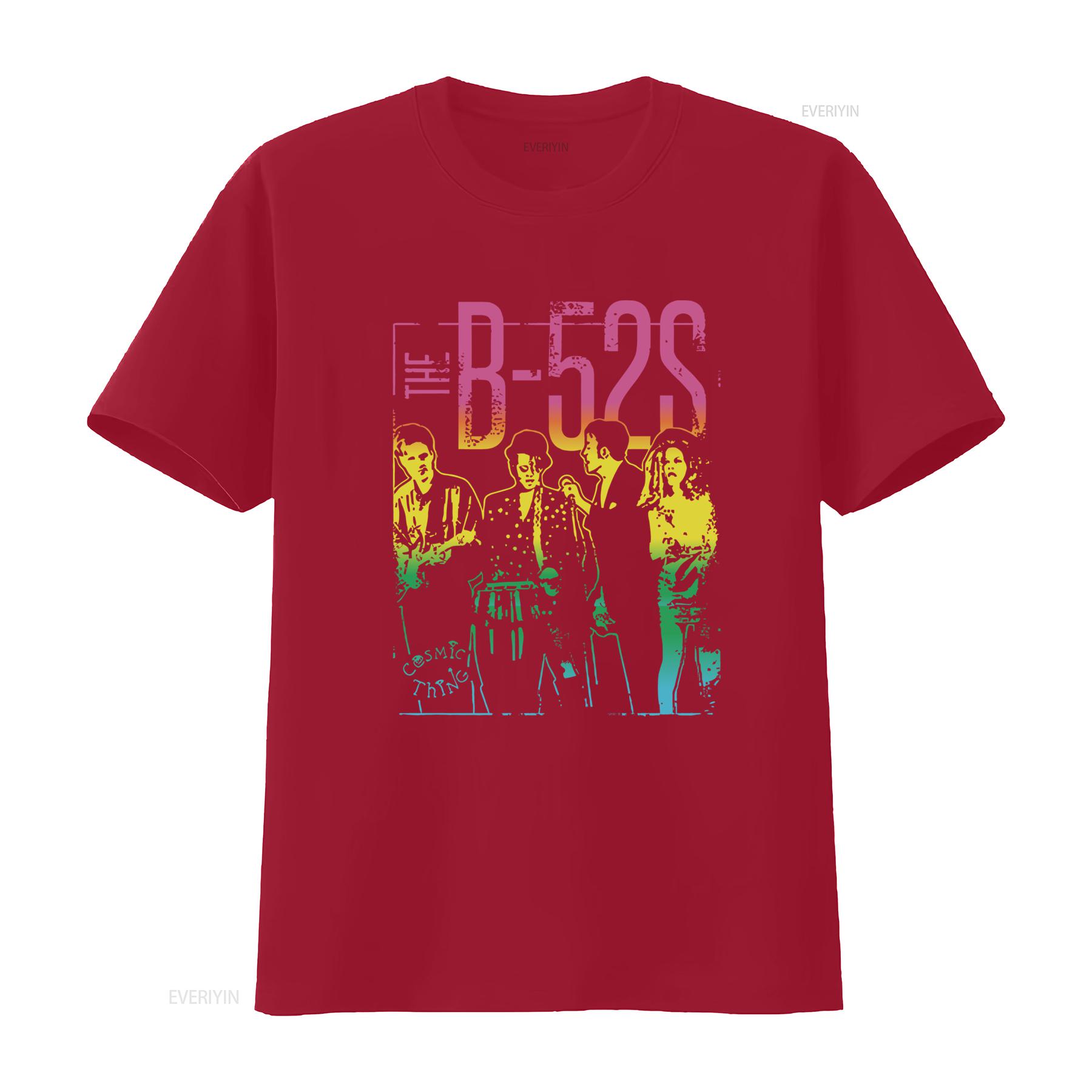 The B52s Cosmic Thing Album Cover Band Photo T Shirt Retro Rock Style for Music Fans vintage Washed Stylish Slightly Casual S