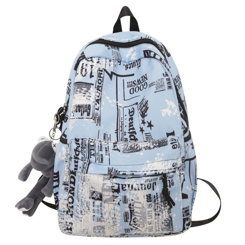 Школьная сумка в гонконгском стиле для студента колледжа Мужской корейский преппи Простой рюкзак большой вместимости Женский Харадзюку Средняя школа