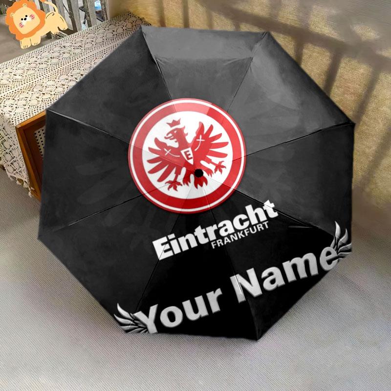 1 PC Automatic Folding Umbrella - Eintracht Frankfurt Custom Name Pattern, Portable & Foldable Design with 8 Ribs, Christmas Birthday Gifts