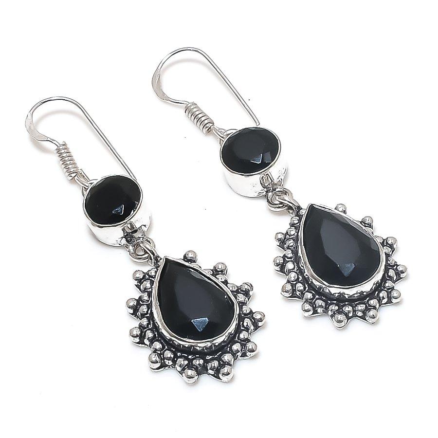 

Black Spinel Gemstone 925 Sterling Silver Earring 2.05