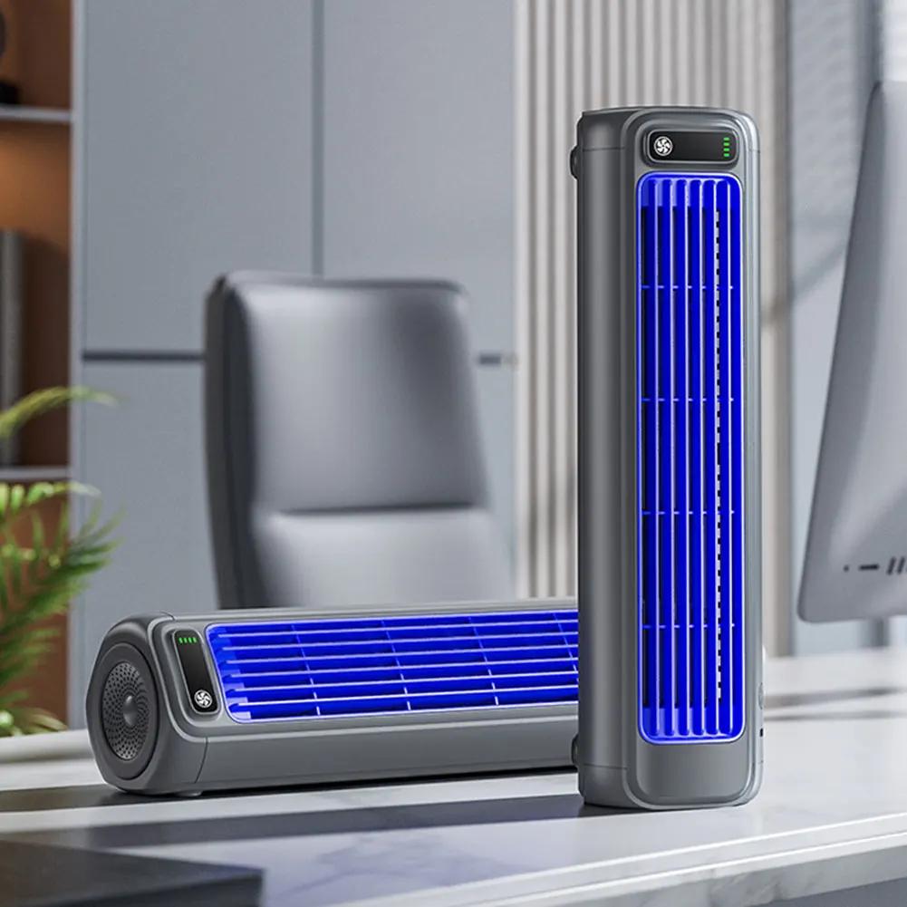 Portable Tower Fan Adjustable 3 Speeds Desk Fan Quiet Wall Mount Fan Bladeless Table Cooling Fan Desk Tower Fan for Home Office