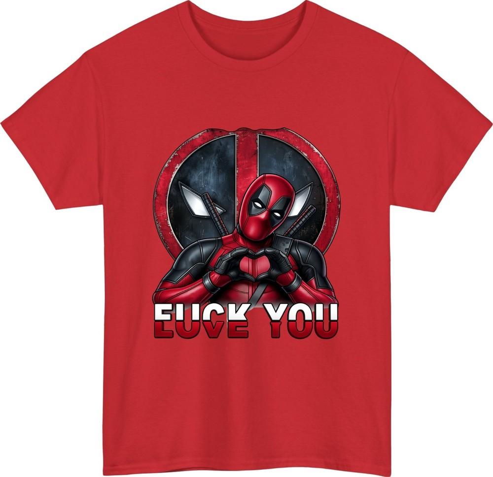 Deadpool love fck you tshirt marvel comics antihero funny sarcastic gift top S