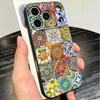 Italian Sicilian Style Floral Pattern Soft Phone Case for iPhone 16 16E 17 Air 15 Pro Max 14 Plus 13 Mini 11 12 7 Black Cover Ba