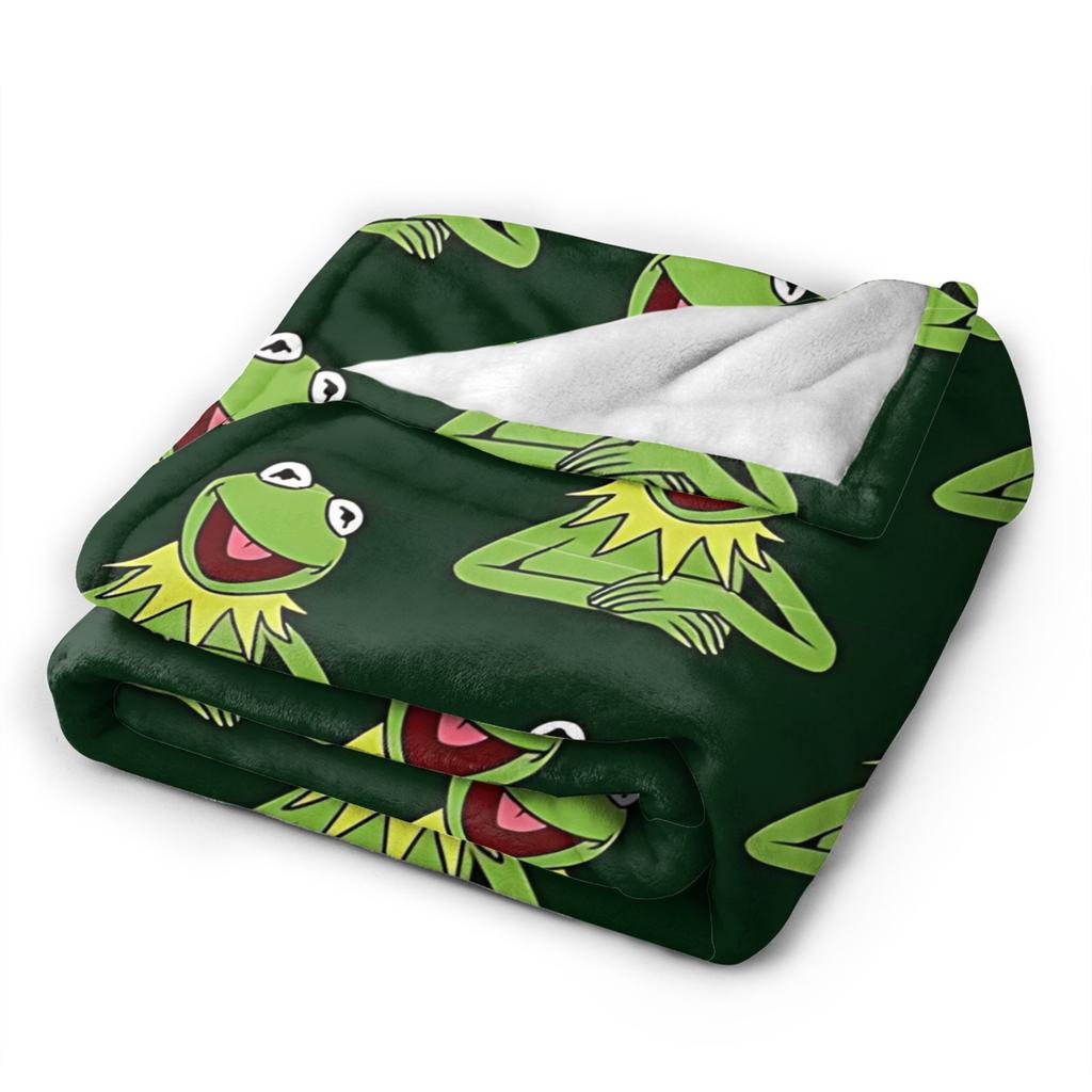 Kermit The Frog Blanket Cover Fuzzy Throw Blanket Summer Air Conditioning Decoration Lightweight Bedspreads,