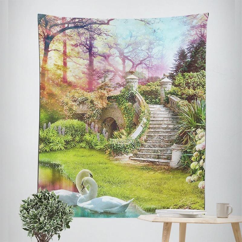 Beautiful Swan Decorative Tapestry Home Wall Decor Office Living Room Tapestry