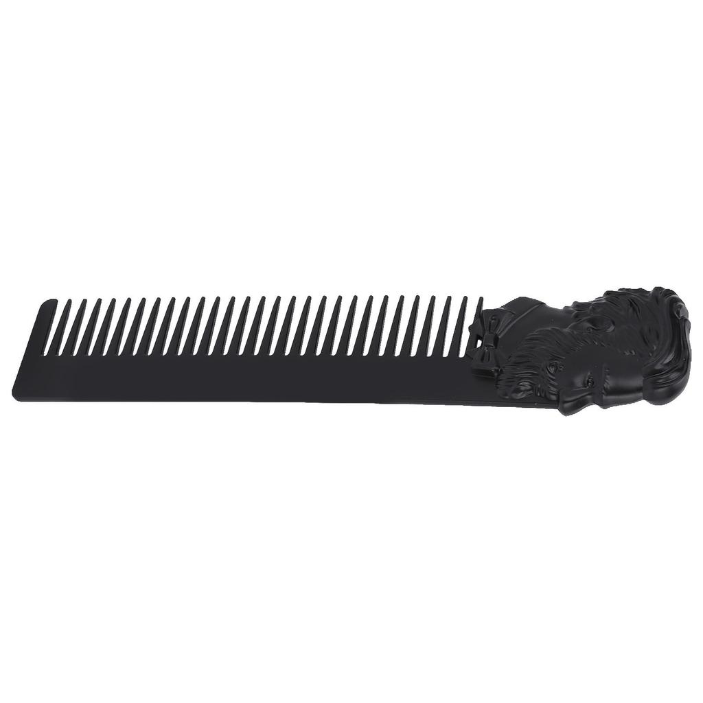 Zinc Alloy Oil Hair Comb Portable Three Dimensional Engraving Vintage Beard Comb for Hair Salon Home Black