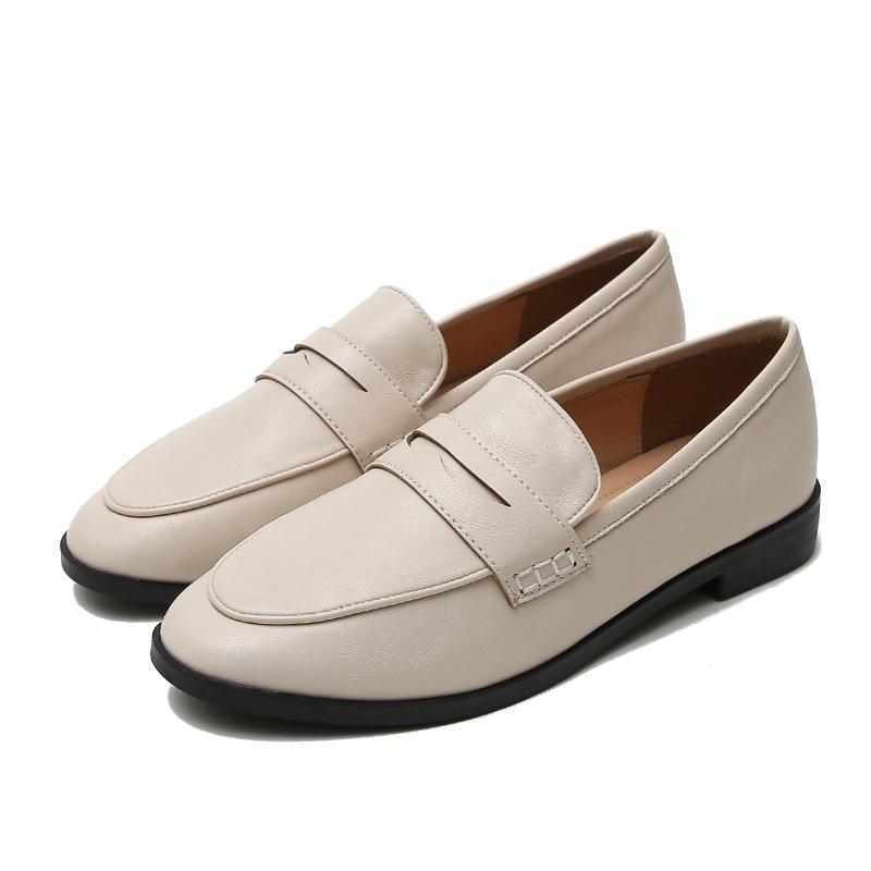 2025 Spring Women's British Style Retro Leather Flats - Plus Size Available
