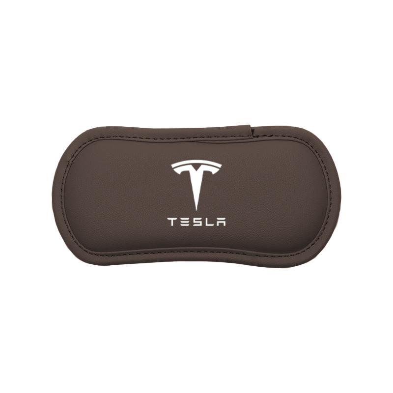 AAAID1 1Pcs Car Knee Pad Leather Leg Hand Support Soft Cushion For Tesla Model 3 Model S Model X Model Y Cybertruck Roadster SpaceX