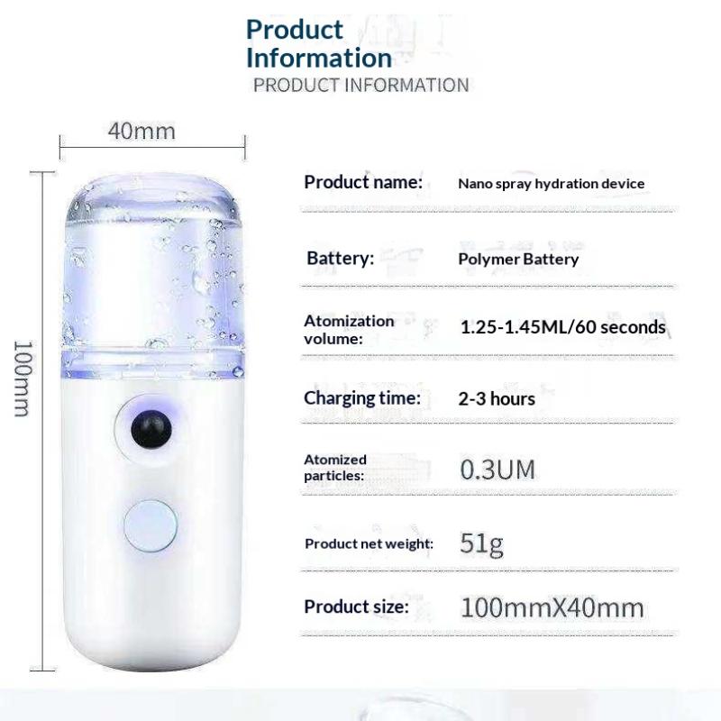 Nano Mister 30 Ml Mini Face Humidifier Portable Facial Sprayer Usb Rechargeable Handy Skin Care Machine For Face Hydrating 1Pc