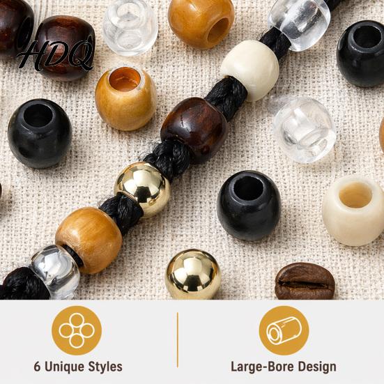 Hair Beads for Dreadlocks 60Pcs Dreadlock Accessories Large Hole Thick Braids