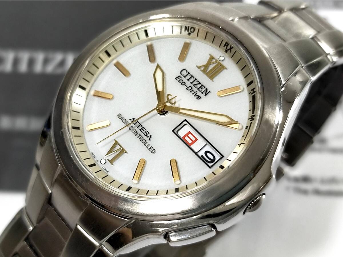 Часы CITIZEN Attesa Дата Титановые Часы Eco-Drive Радиоуправляемые ATD53-2791 День недели Мужские gray