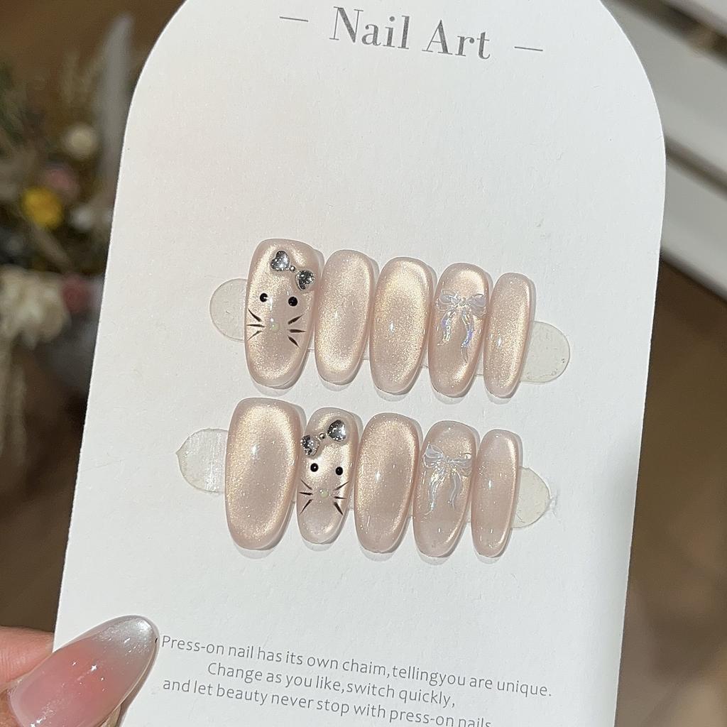 Pure Desire Kot Pure Desire Różowy Ręcznie malowany KT Wybuchający Nude Różowy Szklany Koralik Kocie Oko Do Noszenia