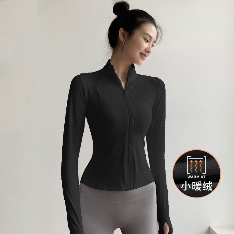 Spring Yoga Clothes, Women's Long-sleeved Jackets, Running Training, Fitness Clothes, Quick-drying, Windproof, and Exercise Clothes.