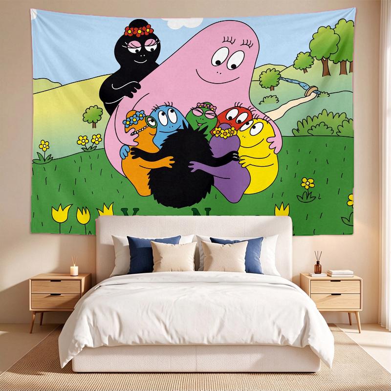 Barbapapa (1) Custom Name Tapestry Wall Hanging Tapestry Wall Art Decor for Bedroom Living Room