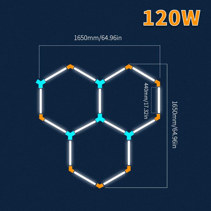 Barbershop Hair Salon Led Ceiling Light Hexagon Garage Light AC85-265V Honeycomb Led Tube Lighting For Car Detailing Workshop