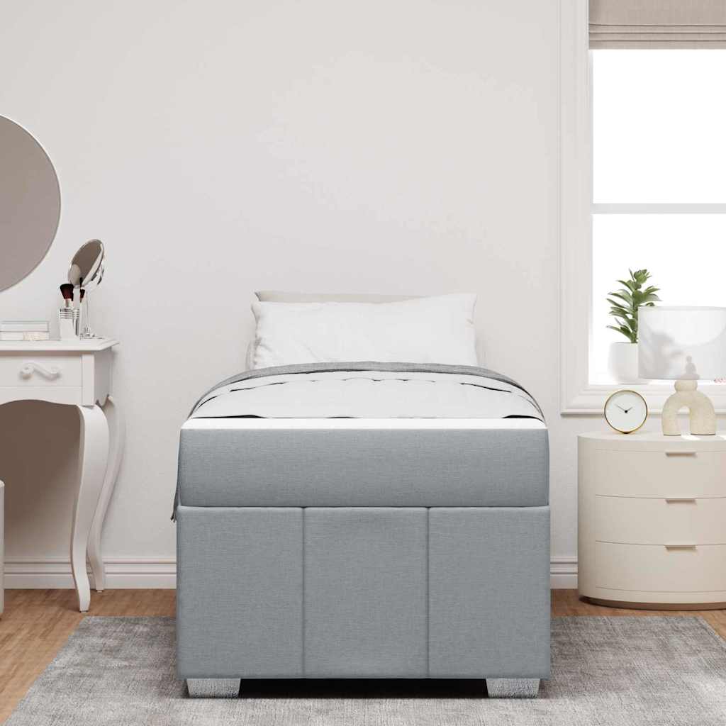 Bed Frame with Mattress Light Grey 100 x 200 cm Fabric