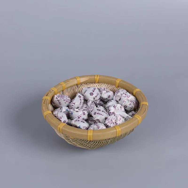 Natural Handmade Bamboo Baskets Fruit Vegetables Bread Rattan Steamed Storage Basket Home Tableware Storage Box Bread Basket
