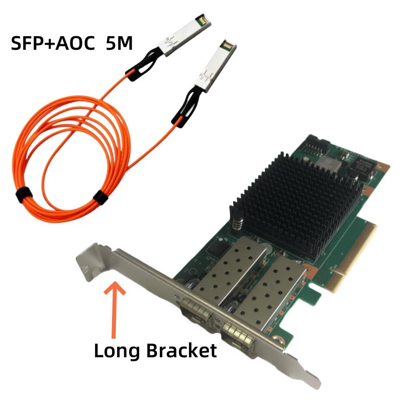 For Sp310 X520-DA2 E10G42BTDA SR2 82599ES SFP+AOC Dual Optical Port 10G Gigabit Fiber Optic Network Card