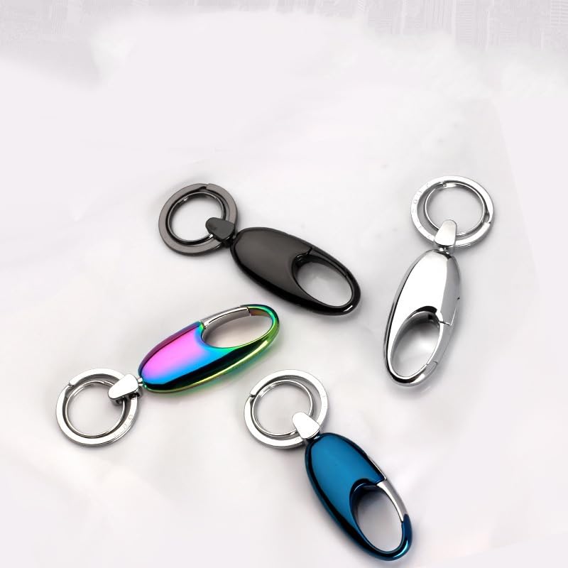 Rockyu Keychain, Men's, Women's, Car Keyring, Gunmetallic, Silver, Zinc Alloy, Simple, Stylish, Gift, Present, Rainbow
