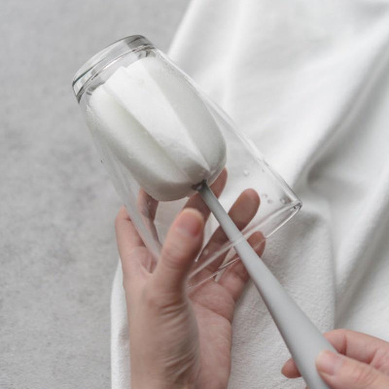 1PCS Vertical Long-Handled Cup Brushes Mug Sponge Cleaning Bottle Brush Cleaning Brush Glass Cleanin