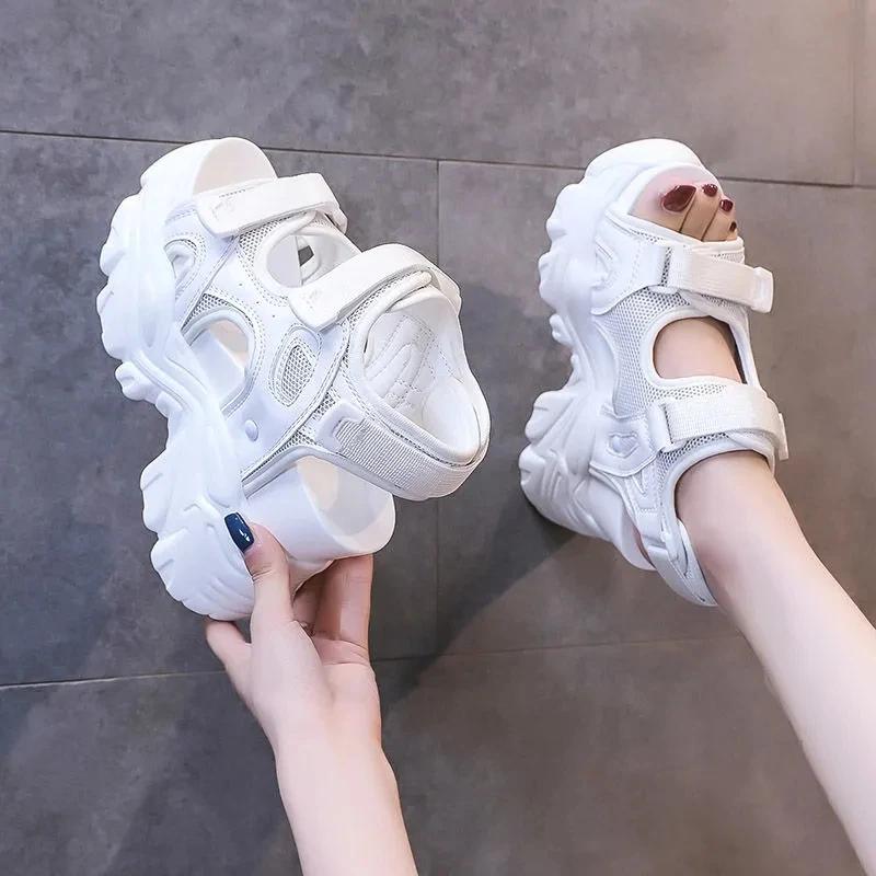 Fashion High Heels Sandals Women Shoes New Summer Wedges Height Increasing Ladies Sandal Platform Chunky Shoes Sandalias Mujer