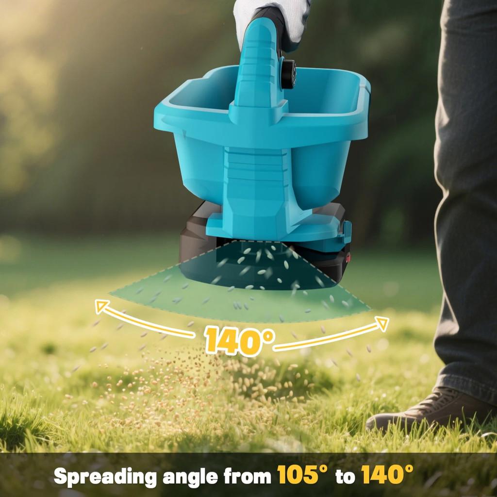 Spargitore Manuale Senza Fili Portatile per Sementi da Prato Spargitore Elettrico Piccolo Applicatore Automatico di Fertilizzante