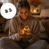 Lighted Pumpkin House Figurine Resin Cottage Statue Warm LED Lighted Decoration for Fall Table Centerpieces, Shelf Decors and Seasonal Home Display