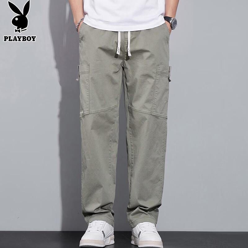 PLAYBOY Men's Straight-Leg Cargo Casual Pants