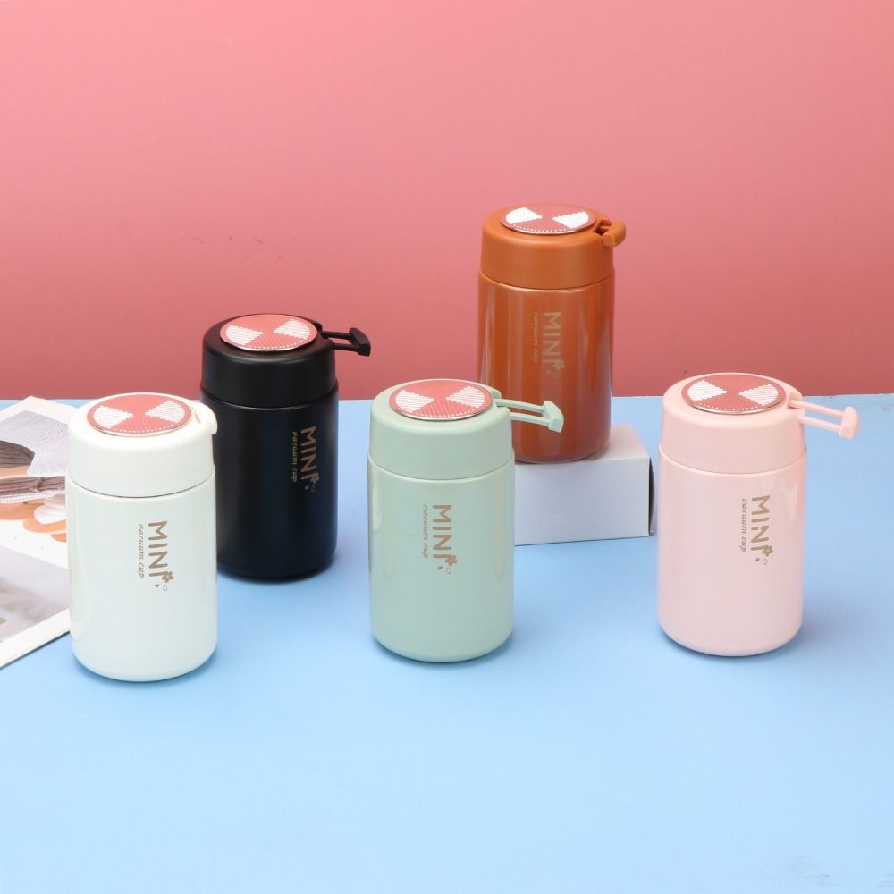

Flower Mini Thermos Cup Stainless Steel Thermal Water Bottle Portable Vacuum Flask Coffee Tea білий