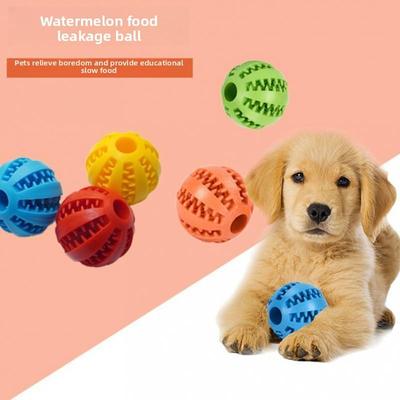 Leckendes Hundespielzeug Ball, Zahnschleifen, Intelligenzförderung, Langeweile, Bissfestigkeitstraining Spielzeug, Wassermelonenball Langsamfresser Spielzeug