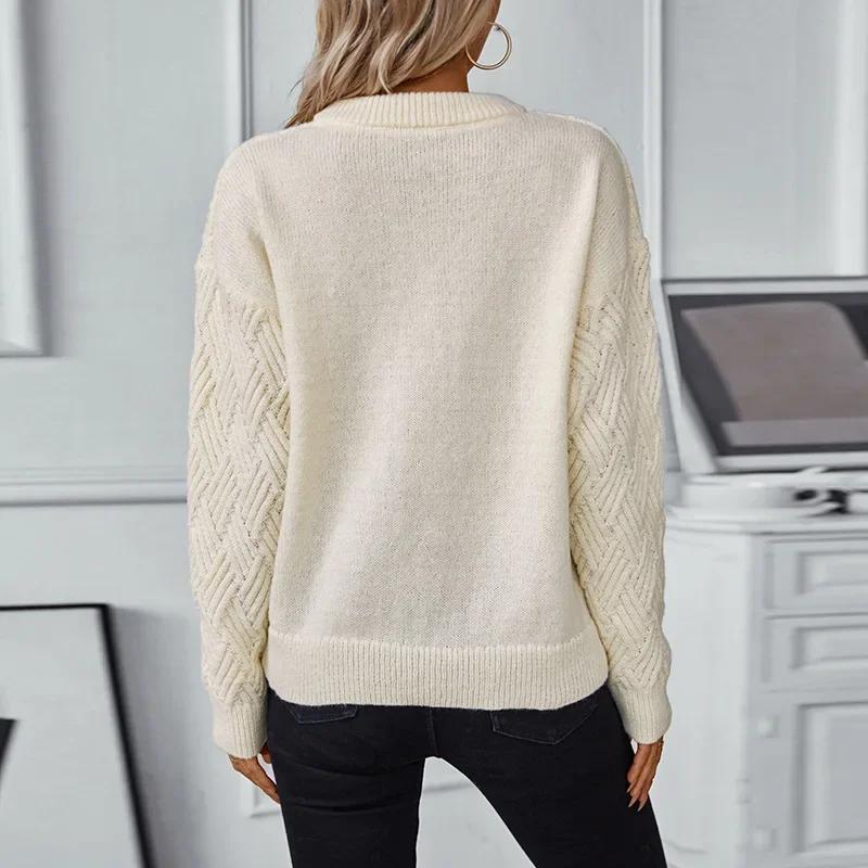 Women Pullovers Solid Sweaters Twist Knitted Tops Casual Full Sleeve Y2k Streetwear Jumpers Elegant Spring Autumn Winter 2025