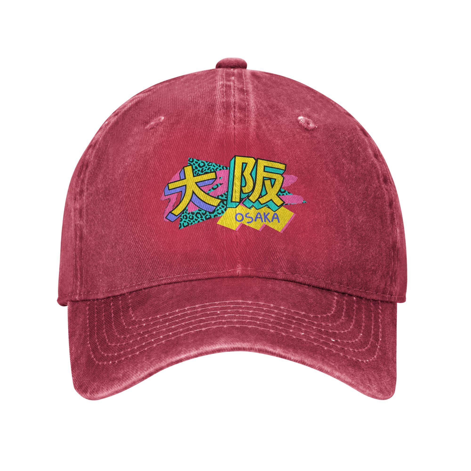 OSAKA JAPAN Washed Baseball Cap  Stylish Sun Trucker Hat Spring Unisex Unisex Hunting Camping Baseball Caps One Size
